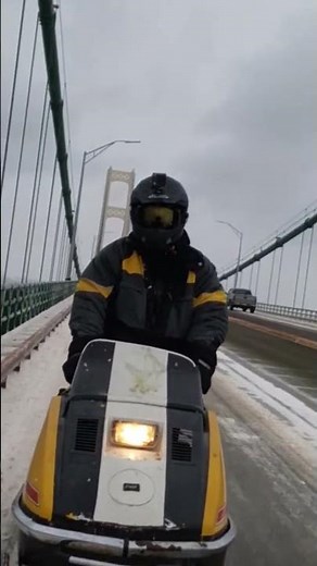 snowmobiling Mackinaw Bridge 2016