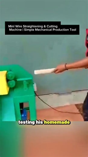 Mini Wire Straightening & Cutting Machine | Simple Mechanical Production Tool.