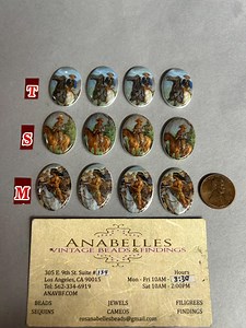 Vintage Cabochons. NOS. 25x18mm. Glass Cabochons. Sold by Lots of 4 Pieces. - Etsy