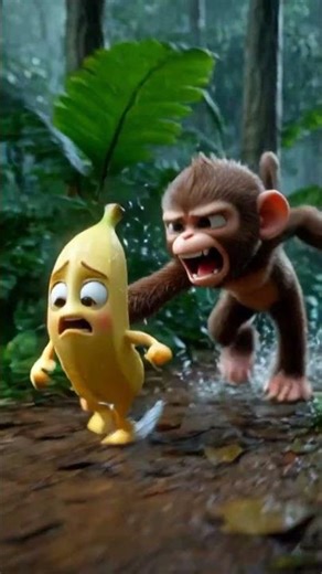 A Monkey Tried to Catch Benny… 😳🐒🍌 #Shorts