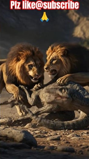 😯🦁🐊lions attack on dinosaurs #animalattack #wildliferescue #wildlifebattle#bigcats #animals