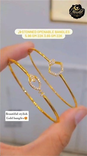 ✨ Premium Diamond Cut Openable Bangles - 22K Gold 9.61g