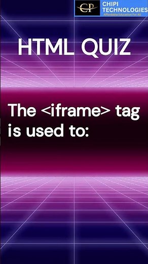 HTML Tutorials|What is the use of IFrame tag | Embed Another Web Page | Interview|ChiPi Technologies