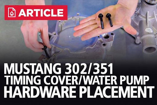 Mustang 302/351 Timing Cover and Water Pump Hardware Placement