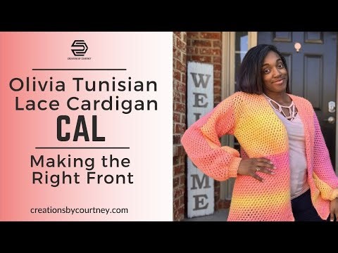 How to make the Right Front with a seamless join in tunisian crochet