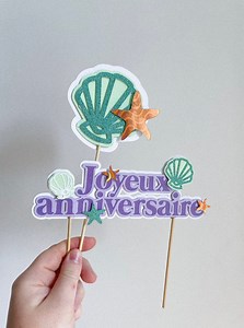 Topper joyeux anniversaire - sirène - fusée - HAPPY BIRTHDAY - Cake Topper - Décoration gâteaux - Etsy Schweiz