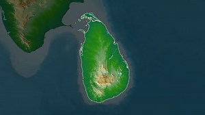 Sri Lanka map - drive. Border. Physical.
