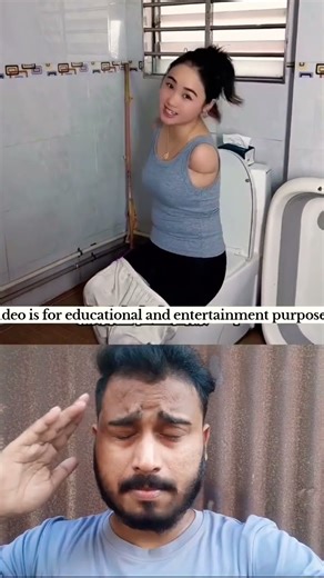 Disable armless lady using bathroom #shorts #viral #shortsfeed #youtubeshorts