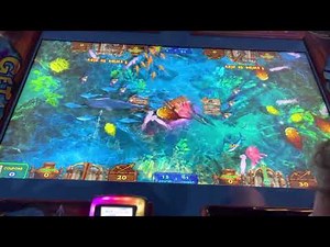 Catching the big shark in the Harpoon Lagoon game at Dave and Buster’s, super fun