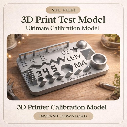 3D Printer Calibration Test Model | All-in-one STL File (digital Download) - Etsy