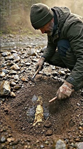 "I'm so lucky today! Check out this huge piece of gold!"