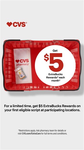 Join ExtraCare and opt in for pharmacy rewards, a FREE benefit. Visit CVS.com for details. | CVS Pharmacy