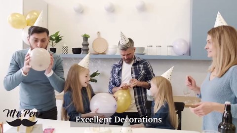 Mr. Pen- Balloons, 12 Inch, 54 Pack, Vibrant Colors, Party Balloons