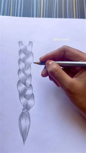 How to draw braid hair #art #sketch #drawing #howtodraw #realisticdrawing