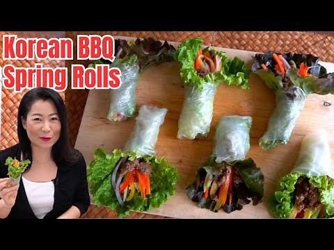 Korean Style Vietnamese Spring Rolls❗️ Korean BBQ Bulgogi Spring Rolls [Rice Paper Recipe 3 of 4]