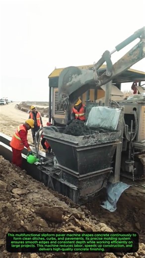 Multifunctional Paver Machine Slipform Ditch Forming 🚧⚙️ #construction#shortsfeed #shorts