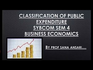 CLASSIFICATION OF PUBLIC EXPENDITURE|PUBLIC EXPENDITURE|ECONOMICS@ProfSanaAnsari
