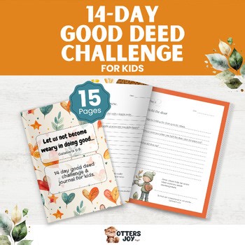 14-Day Good Deed Challenge for Kids: Printable Kindness and Gratitude Activity