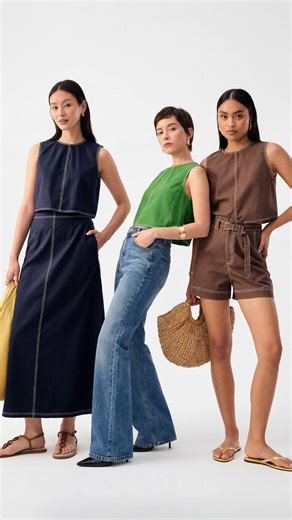 Love, Bonito Philippines 🇵🇭 on Instagram: "Today’s vibe: comfort-first polish. ❣️ Wear now, repeat often. Discover your effortless pieces and shop the latest arrivals via #linkinbio.⁠ ⁠ Items featured:⁠ - Contrast Stitch Boxy Crop Shell Top⁠ - Elastic Contrast Stitch High Waist A-line Maxi Skirt⁠ - Contrast Stitch V-neck Peplum Camisole Top⁠ - Belted Contrast Stitch High Waist Shorts⁠ - Crinkled Collared Button Down Fit & Flare Midi Dress⁠ - Oversized Tweed Frayed Hem Round Neck Vest⁠ - Tweed 