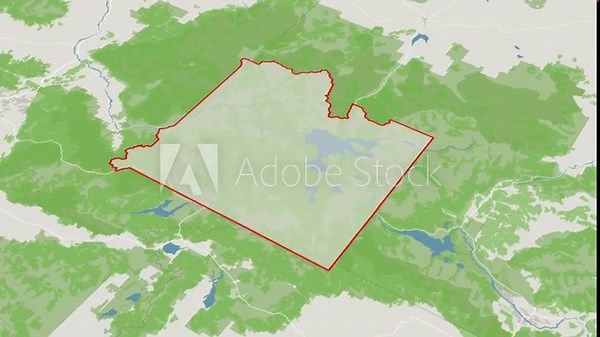 Map of Montana highlighting Helena and showing the surrounding landscape, detailed area map with lakes and green forests, Yellowstone area