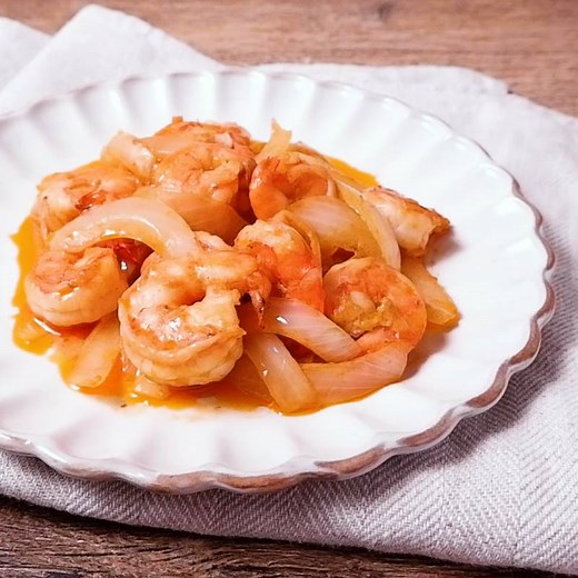 エビと玉ねぎのオーロラソース炒め 作り方・レシピ | クラシル