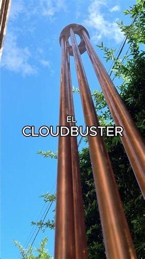 Large copper CLOUDBUSTER in action breaking up clouds