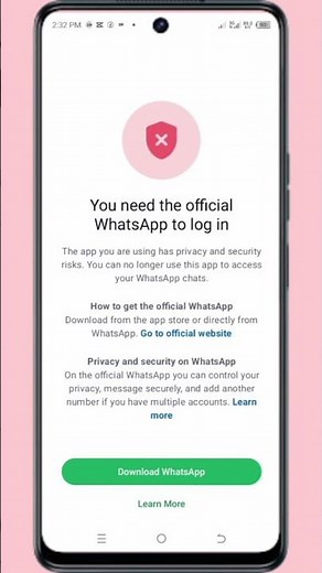 You need the official Whatsapp to login Problem 2025 | Fix Whatsapp Login Problem 2025 | new method
