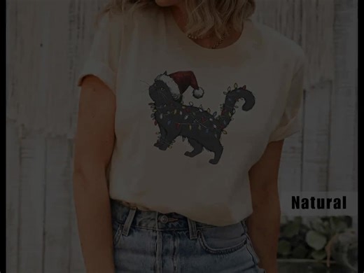 Cute Persian Cat Christmas Shirt, Santa Hat Cat Shirt, Holiday Lights Cat Sweater - Etsy