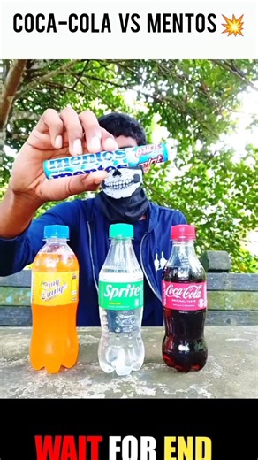 Coca-Cola වලට Mentos දැම්මා 💥🥤 #experiment #mentos #shorts