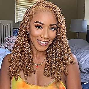 Leeven 6 Packs Butterfly Locs Crochet Hair Pre Looped Distressed butterfly Locs Crochet Hair 12 Inch Natural Crochet Twist Braiding Hair Synthetic Hair Extensions For Women Braiding Hair(27#)