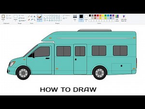 How to draw Camper Van / Motor Home | Camper Van Drawing using Microsoft Paint.