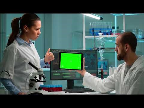 Laboratory with scientists on green screen - Chroma Key - No Copyright