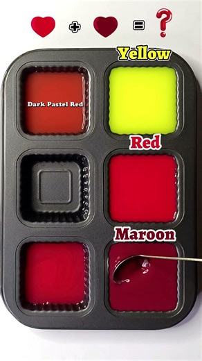 😍🎨 Mix the three colors Yellow + Red + Maroon to create truly surprising and interesting colors.