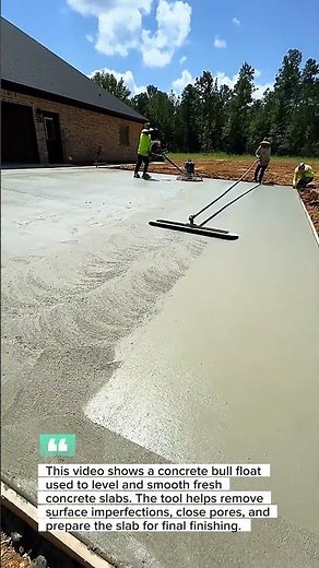 Satisfying Concrete Bull Float Finishing | Perfect Slab Leveling Process