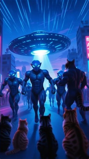 Alieans Landing in Cat's world 😺👽🛸#shorts #cat