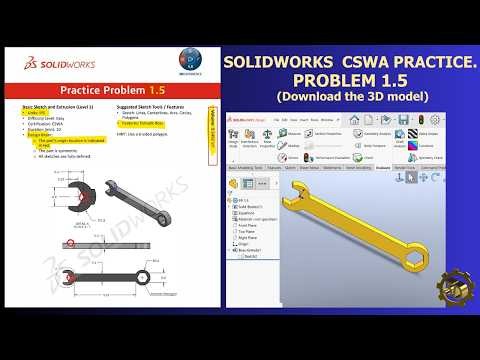 Pass the CSWA Exam | CSWA Practice 1.5 Solution | SolidWorks tutorial, 3D Modeling