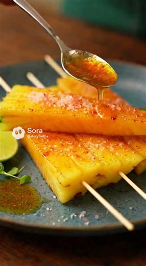 Ginger lime caramelized pineapple tutorial #cookingvideo