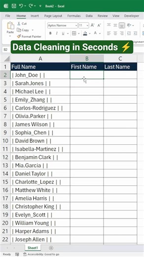 Excel Flash Fill Trick | Clean & Split Text Instantly