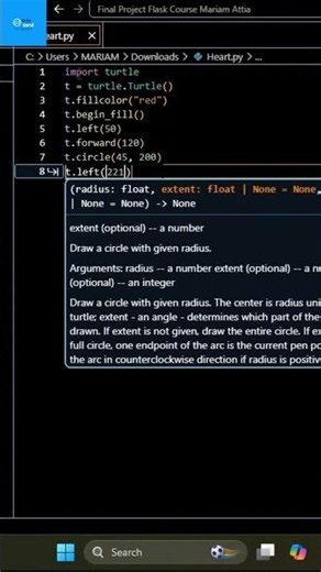 هي دي أفضل طريقة علشان نرسم قلب باستخدام بايثون #programming #python