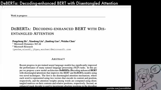 DeBERTa Decoding-enhanced BERT with Disentangled Attention (Machine Learning Pap