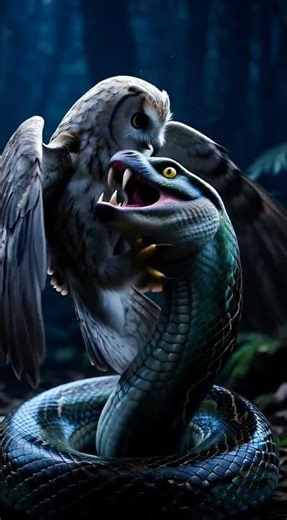 Barn Owl vs Python Close Combat! 🌙 Midnight Clash