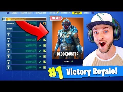 NEW *SECRET* BLOCKBUSTER SKIN GAMEPLAY - Fortnite: Battle Royale! (The Visitor)