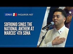 Sofronio sings the national anthem at Marcos' 4th SONA