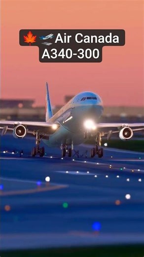 Air Canada A340-300 Taking Off from Toronto 🍁🛫 | Four Engines Power Up! #shorts #aviation