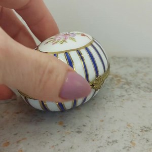 Porcelain Box From France. Small Gift Box. Egg Shaped Box. - Etsy