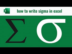 how to write sigma in excel