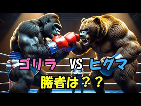 ②クマ vs ゴリラ 勝者は？？