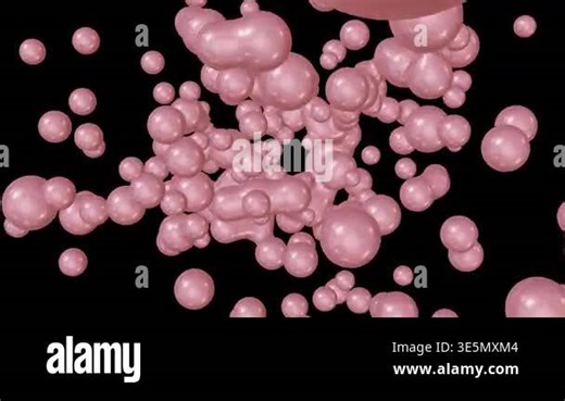 Pink abstract bubbles scattered against a black background, creating a textured visual effect Stock Video Footage - Alamy