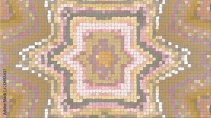 Abstract complex pattern from a mosaic. Dynamic bright transforming and pulsating composition. Ideal abstract background for any presentations. Looped
