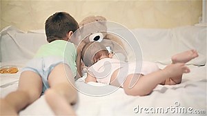 Brother Hugs and Kisses Younger Sister Stock Footage - Video of friendship, daughter: 127741506